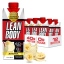 Nasičeno telo pripravljeno za pitje Banana Protein Shake, 40g beljakovin, sirotkina mešanica, 0 sladkor, Gluten brez, 22 Vitamini in minerali, 17 Ounce (Reciklirna škatla & Lid - pakiranje po 12) LABRADA
