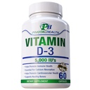 PIvotal Health Products: Vitamin D3 5000 i.e. - 5000 i.e. vitamina D v obliki kapsule. Enostavno pogoltniti in deluje hitro