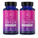 Flow and Glow Natural Hormone Balance for Women - PMS & Menopause Relief for Cramps, Mood Swingers & Night Sweats with Donq Quai & Black Cohosh for Menopause - 60 Veganskih kapsul (2 paketa)