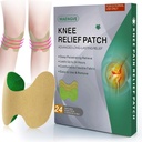 Bolečina v kolenu Relief Patch 24 Štetje - Toplo zeliščno koleno obliži z Mugwort, Capsaicin & Mentol - 12 ur dolgo trajno koleno podpora za kosti na kosti, bolečine v sklepih, bolečine v mišicah