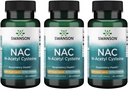 Swanson NAC N-Acetil Cistein - antioksidant Podpora proti staranju jeter - Aminokisline dodatek 1000 mg 60 kapsul (3 pakiranja)
