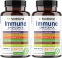 zdravilna mešanica 10 v 1 Imunska podpora Booster z bezgovo jagodo, cinkom, echinacea, kurkuma, Lactobacillus Acidofilus, za odrasle (2 pakiranji)