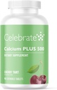Proslavite vitamine kalcij Plus - 500mg kalcijev citrat, 333 i.e. vitamin D3 & 34mg magnezij za pobariatrično kirurgijo - Gluten-free & Sugar-free - Cherry, 90 žvečljive tablete
