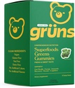 Gruns Sugar Free Super Greens Gummy Bears - Organic Spirulina in Klorella, Prebiotiki za digestivno zdravje, 20+ Vitamini in minerali, Adaptogeni - 14 vrečke - 112 Gumijev