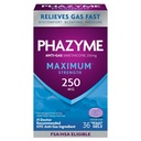 Phazyme maksimalna moč proti Gasu 250 mg Simetikon olajšava za plin za odrasle, hitri geli hitro napenjanje, pritisk in nelagodje, 36 število