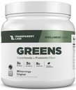 Prozorni laboratoriji Prebiotični Zeleni - Superfood Powder & Antioksidanti dodatek z organsko spirulina, Chloerra, Acacia, & Zelena banana v prahu - 30 Serving, nearomatizirana
