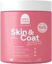 Odprta kmetija Skin & Coat Chews, Dog Supplement, Dog Vitamini, Podpira mehko in svetlejši plašč z uporabo sledljive in vet-odobrenih sestavin, 12.7 oz, 90 Count