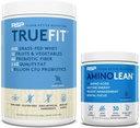 AminoLean Pre Workout Energija (Blue Raspberry 30 Servings) z TrueFit Protein Powder (Vanilla 2 LB)