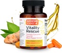 Vitality Rescue, Fish Oil DHA EPA Omega 3 in Turmeric dodatek w/Bioperine, CurcuWin 46X Superior Absorpcija Curcumin za podporo vadbe okrevanje, skupno, mišice, Cardio & Brain zdravje, 30 kapsul