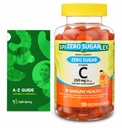Brez sladkorja Vitamin C Gumies Prehranska dopolnila, 250 mg, 120 Ct paket z ekskluzivnimi vitamini in minerali - A do Z - boljši Ligth&Spring vodnik