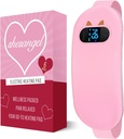 Prenosna grelna pad za obdobje Cramps: Akumulatorska menstrualna grelna pad s 6 ravni toplote in 6 Načini masaže, 3s Hitro ogrevanje darilo za ženske in dekle (Pink)