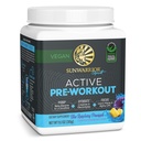 Sunwarrior Pre Workout Powder Energy Drink Vegan Rastlinski-based dodatek Pump, Hydrate, Focus, vzdržljivost, & Moč Graditelj Blue Raspberry Ananas Flavored 30 Serving Active Preworkout
