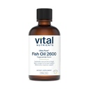 Vital Nutrients - Ultra Pure Fish Oil 2600 (Farmacevtska stopnja) - Hi-Potencial Deep Sea Liquid Fish Oil, Kardiovaskularna podpora, Naravna limonina aroma - 8 Fl Oz na steklenico