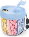 Cute tablete Dispenser s 7 Velikimi oddelki, Prenosne tablete steklenica Organizator z široko odpiranje za enostavno uporabo, Anti-Mix tablete Organizator za potovanja, BPA-free Pill Container, Modra