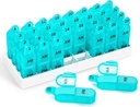 Zoksi Mesečni tablete Organizator 2 krat na dan, 30 Day Pill Box Organizator Am Pm, Dnevne tablete Primer z 32 Velikih delov za vsak dan, Prenosne potovalne tablete vsebnik za vitamine in zdravila (Cyan)