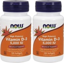NOW Vitamin D-3 5.000 i.e.,120 Softgels (paka z 2)