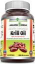 Amazing Omega Krill olje z Omega 3s EPA, DHA, fosfolipidi in astaksantin 1000 Mg na Serving 120 mehkih gelov dodatek 
