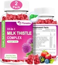 Mleko Thistle Gummies, 10 v 1 Zeliščna Formula za čiščenje jeter Detox Popravilo z Dandelion Root, Kurkurja, Artichoke Optimalna funkcija jeter in prebavni zdravje mešane jagodičja aroma