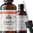 Acerola Tincture (vitamin C), organski ekstrakt Acerola (Malpighia Glabra), posušeno jagode za kri, srce, Arterije, Non-GMO v hladno pripravljeni organski zelenjavni glicerin, floridski zeliščni dodatki