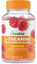 Življenjski L Theanine z Ginkgo Biloba - Velika degustacija naravne arome Gummy dodatek vitamini - Non-GMO Gluten prost Vegan žvečljivi - za pomoč pri osredotočanju in sprostitvi - za odrasle moške ženske - 60 Gummies