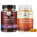 Narave Obroba Veganske sečne kisline čiščenje in razstrupljanje za moške in ženske sklepe ledvice in več in kurkuma Gummies za odrasle Peach Flavor - Dodatna moč skupna podpora Gumies