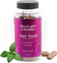 Black Girl Vitamini - Hair Food Biotin dodatek s kolagen za rast las, Vegan, Gluten-free, 60ct