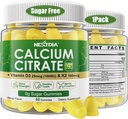 Kalcijev citrat Gumies 1200mg z vitaminom D3 K2, žvečljivi kalcijevi dodatki za ženske in moške, visoka moč podpora B0ne, Te*th, moč in imuno zdravje, mango aroma, ne-GMO, sladkor brez, 60 Cts