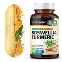 BIO KRAUTER Turmeric dodatek z Boswellia Extract kapsule - 2000 mg Mešanica - 100 Count - Vegan Boswellia Turmeric (Curcumin) - Formula w/Črna paprika