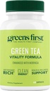 Greens First Green Tea Vitality Formula - Izboljšana z Moringa - Antioksidant-Rich za čisto energijo - Vegan & Gluten-free - Močna mešanica za energijo in splošno Wellness (60 kapsul)