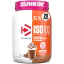 Dymatize x Dunkin' Mocha Latte ISO100 Whey Protein Powder, 95mg Kofein, 25g beljakovin, 5,5g BCAA, 120 Cal., Gluten Free, 1g maščobe, 1g sladkorja, 3g ogljikovih hidratov (20 servivov)