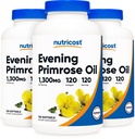 Nutricost Evening Primrose Oil 1.300mg, 120 Softgels (3 steklenice) - Non-GMO, Gluten Free, 120 Serving