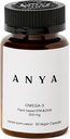 Anya Omega 3 z 300 mg DHA in EPA, čiste sestavine, Non-GMO, 100% Vegan, Gluten, Soy, in Dairy Free. Dopolnilo za ženske, predporodni postnatalni vitamin za dojenje in podporo pri dojenju