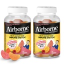 Airborne 750mg vitamin C Gumiji za odrasle, Imunska podpora Gumiji z močnimi antioksidanti VIT C & E, Kofein brez - 2x63ct steklenica (42 Serving), Asortirane sadne arome