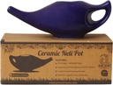 ANCIENT IMPEX Keramični Neti Pot 250 Ml (Violet) s 5 vrečke Neti sol 