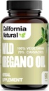 Wild Origano Oil vegetarijanske mehke kapsule - California Natural - Imunski sistem & Prebavna podpora - Spodbujanje Gut Health & Health Digestion - 100% Vegetarian - 70% Carvacrol - Herbal 90 Count