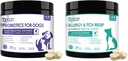 NATURE TARGET probiotiki za pse, s prebiotiki in prebavnih encimov, vitamini in omega 3 za alergijo srbečica, zmanjšanje driske, plin, stop Pawlicking, vroče točke, Shedding