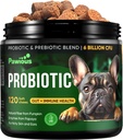Probiotiki za pse - prebavni encimi Gut Flora, Prebavno zdravje, Imunski sistem - Driska Podpora, Srbeča koža, alergije - Buča, Laneno seme obrok, Papaja prašek - Probiotični žveči za pse