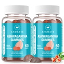 AFXMATE Ashwagandha Gummies & vitamin D Gummies za moške in ženske 120 Count Aswangdha dodatek (ne-GMO, sladkor brez in gluten brezplačno)