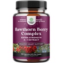Visoka moč Hawthorn Berry kapsule - Čisti antioksidant Hawthorn Berry dodatek z listom & cvet Extract 4:1 za zdravo srce in prebavo - energijska podpora za moške in ženske - 120 Count Pack