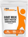 BulkSupplements.com Kozje mleko sirotkine beljakovine koncentrat v prahu - Kozje sirotkine beljakovine v prahu, brez arome in glutena, 30g na serviranje, 100g (3.5 oz) (paket po 1)