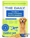 Native Pet Dog Vitamini in dodatki - 11-v-1 Multivitaminski prašek za pse Topper hrane - Kolagen, glukozamin, probiotiki, Omega in več- podpira zdravo Gut, mobilnost in splošno zdravje -30 Scoops