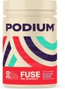 Podium Nutrition, Fuse Pre Workout Powder, Blue Razz Slushie, 30 Serving, Beta Alanine in kofein za energijo, Gluten Free, Soy Free, Dairy Free
