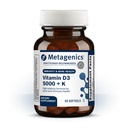 Metageniki Vitamin D3 + K - za Artery zdravje, Imunsko podporo, zdravje kosti in srca* - Vitamin D z MK-7 (vitamin K2) - Non-GMO - Gluten-free - 60 Softgels - 5000 i.e.