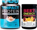 Nutrologija Beet Natural O2, Pred treningom Powder, Passion Fruit Flavor (30 serverjev) TRIPACT Protein Powder, 7-v-1 Nadomestni Shake, Vanilla Latte Cinnamon Flavor (20 servingov)