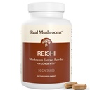 Kapsule iz pravih gob Reishi gob - ročno nabrani izvlečki organskih gob - rdeča Reishi za spokojno dnevno dobro počutje z preverjeno beta glukani Vegan, Non-GMO, No Grain Fillers, 90 ct