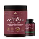 Ancient Nutrition Multi Colagen Advanced Lean kapsule, 90 Count + Multi Colagen Protein Powder, nearomatizirana, 40 Serving