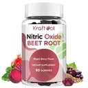 Pesa Root Gummies 6000mg – Dutric Oxide Booster z grozdnega semena, Granatna, Vitamini C & B12 – Dutric Oxide dopolnila za moške – Mešana jagodičja arome – 60 Gummies