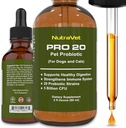 Probiotiki za pse in mačke Probiotiki - 120 serverjev (1/2 ml). 100% Naravne prebavne encime za razbremenitev plina in zdravo prebavo. Prebiotiki s tekočimi vitamini za zaprtje in puščanje črevesja