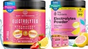 KLJUČNI HRANILCI Elektroliti in multivitaminski Hidracija Powder Bundele – Juicy Jagodna limonada & Sveže roza limonade Elektrolitni praški (90 vsak) – Brez sladkorja, Keto-prijateljski, Brez kalorij
