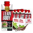 Labrada Lean Body Ready to Drink Chocolate Protein Shake, 40g beljakovin, sirotkine mešanice, 0 sladkor, Gluten brez, 22 Vitamini in minerali, (Reciklirna škatla & Lid - pakiranje po 12) LABRADA